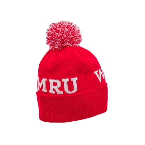 Wales Adults Pom Pom Beanie - Red 2025 - Back