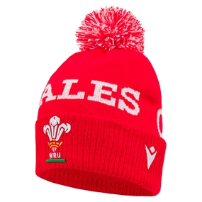 Wales Adults Pom Pom Beanie - Red 2025 - Front