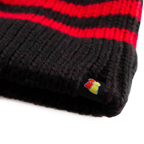Big Bobble Beanie Hat Black & Red - Logo Big Bobble Beanie Hat Black & Red - Logo