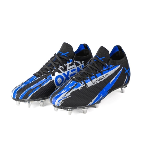 Oxen Adults Metasock Soft Ground Rugby Boots-Black/Blue - Front
