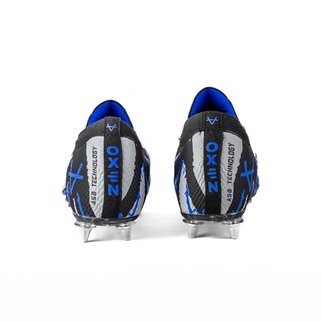 Oxen Adults Metasock Soft Ground Rugby Boots-Black/Blue - Heel