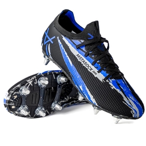 Oxen Adults Metasock Soft Ground Rugby Boots-Black/Blue - Side