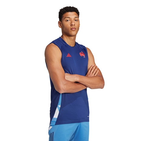 France adidas Mens Singlet - Dark Blue 2024 - Model Walking