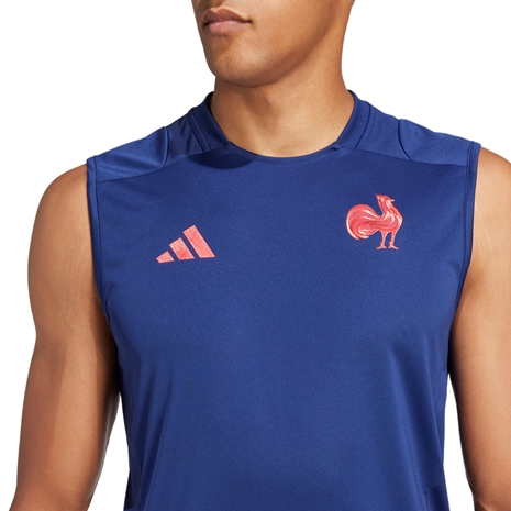 France adidas Mens Singlet - Dark Blue 2024 - Model Chest