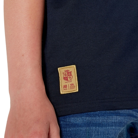 British and Irish Lions Junior Cotton T-Shirt Navy - Model Hem