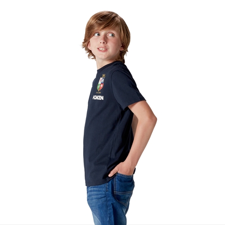 British and Irish Lions Junior Cotton T-Shirt Navy - Model Side