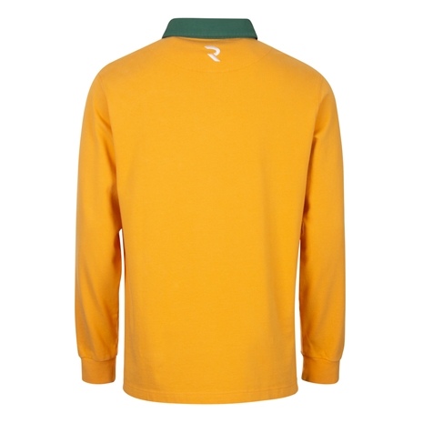 Australia Mens 1899 Origins Crest Rugby Shirt Long Sleeve Gold - Back