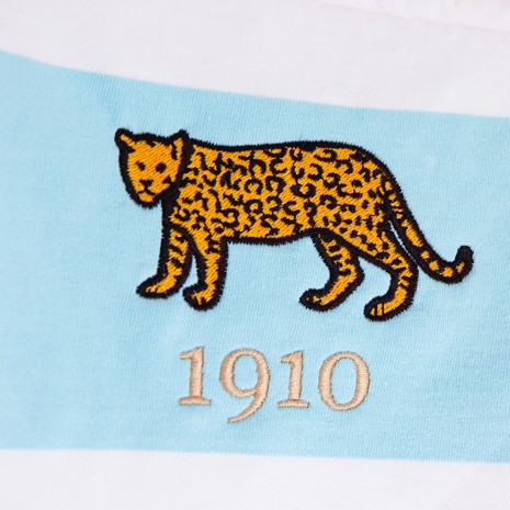 Argentina Mens 1910 Origins Striped Rugby Shirt Long Sleeve Sky White - Puma