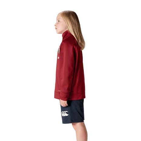 British and Irish Lions Junior 1/4 Zip Fleece Red - Model Side