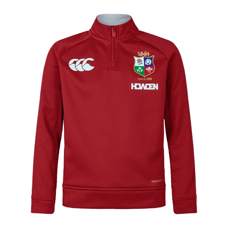 British and Irish Lions Junior 1/4 Zip Fleece Red - Front