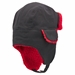 Wales Adults Trapper Fleeced Hat - Black & Red 2025 - Back 