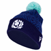 Scotland Adults Pom Pom Beanie - Navy Green 2025 - Front  Scotland Adults Pom Pom Beanie - Navy Green 2025 - Front