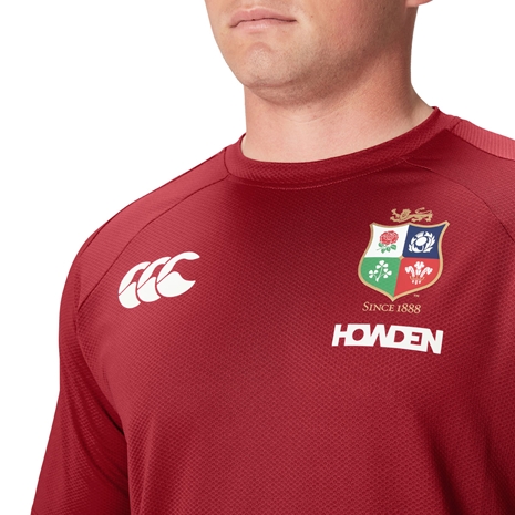 British and Irish Lions Mens Everest T-Shirt Red - Model Front Close-up