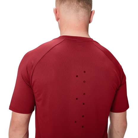 British and Irish Lions Mens Everest T-Shirt Red - Model Back Close-up