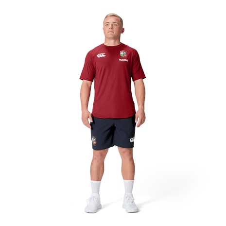 British and Irish Lions Mens Everest T-Shirt Red - Model Front Wide