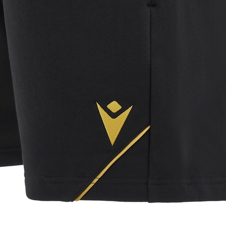 Wales Mens Travel Cotton Bermuda Shorts - 2025 - Black - Macron Logo