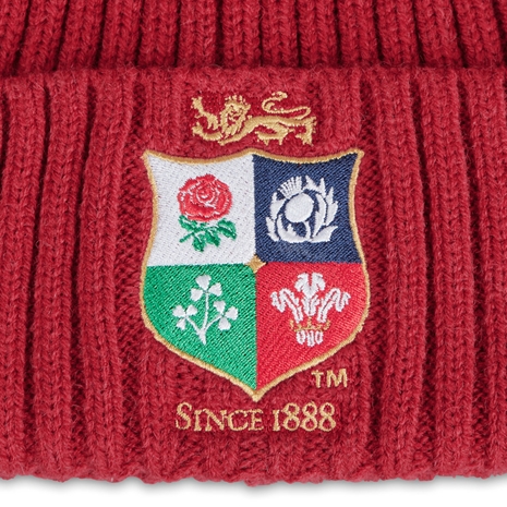 British and Irish Lions Beanie Hat Red - Crest