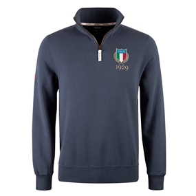 R1823 Italy 1929 Quarter Zip Top - Petrol Blue