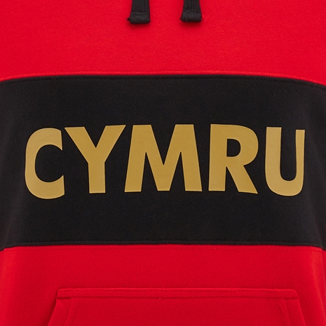 Wales Mens Travel Leisure Hoodie - Red 2025 - Cymru