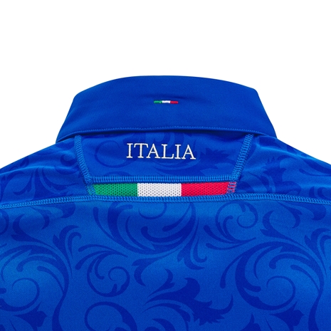 Italy Mens Home Rugby Shirt - Short Sleeve - 2025 - Neck