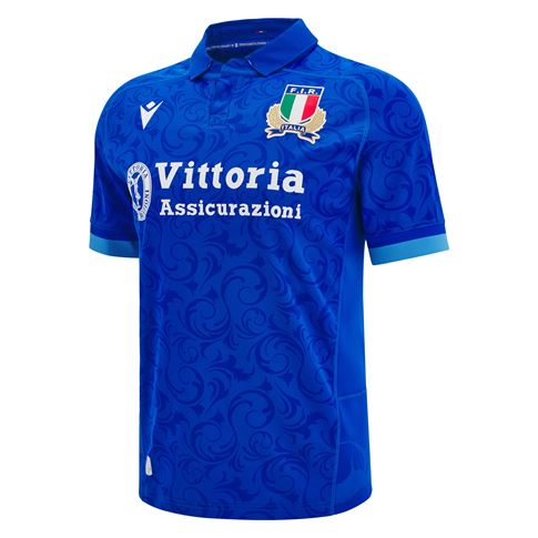 Italy Mens Home Rugby Shirt - Short Sleeve - 2025 - Front Italy Mens Home Rugby Shirt - Short Sleeve - 2025 - Front