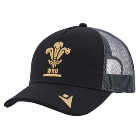 Wales Kids Trucker Baseball Cap - Black 2025 - Front