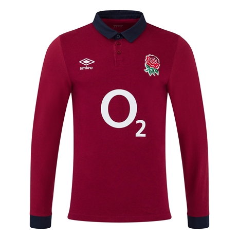 England Mens Away Classic Rugby Shirt - Long Sleeve 2025 - Front