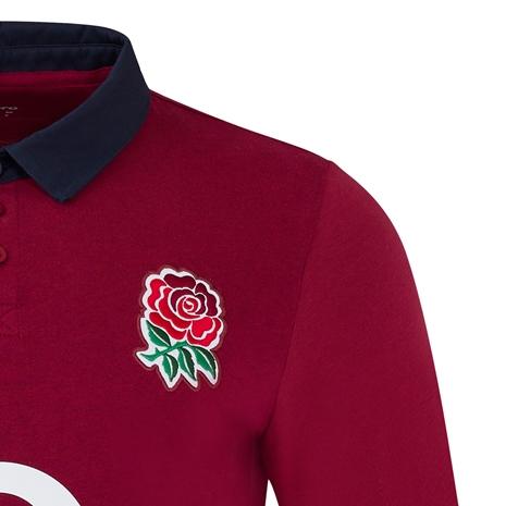 England Mens Away Classic Rugby Shirt - Long Sleeve 2025 - RFU Rose