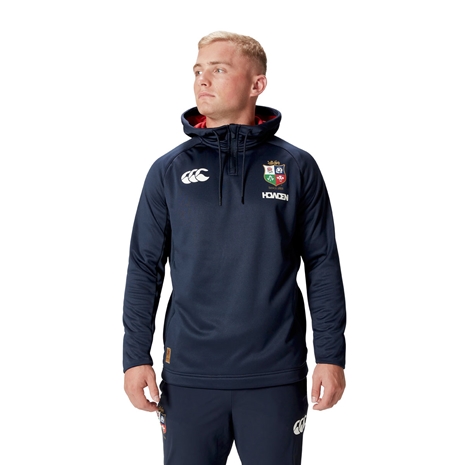 British and Irish Lions Mens 1/4 Zip Hoody Navy - Model Front