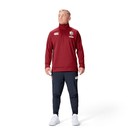 British and Irish Lions Mens 1/4 Zip Fleece Red - Mannequin Shot