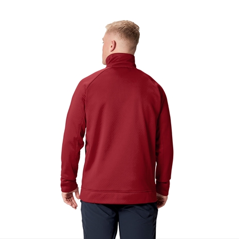 British and Irish Lions Mens 1/4 Zip Fleece Red - Model Back