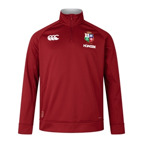 British and Irish Lions Mens 1/4 Zip Fleece Red - Front