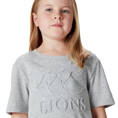 British and Irish Lions Junior Monument T-Shirt Grey - Model Close-up