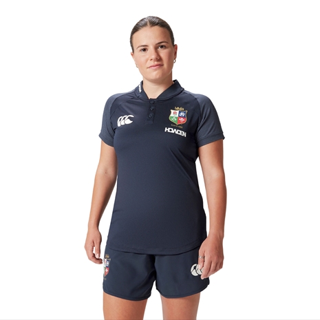 British and Irish Lions Womens Polo Navy - Model Close-up