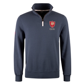 R1823 France 1906 Quarter Zip Top - Petrol Blue