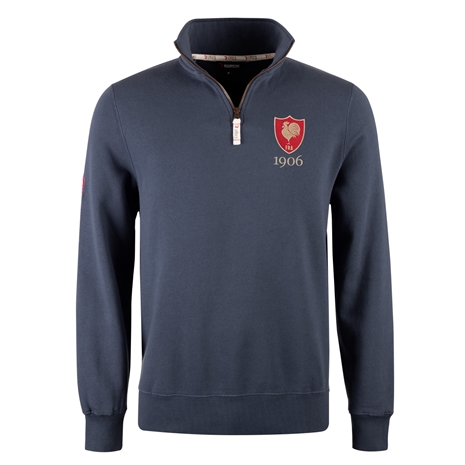 R1823 France 1906 Quarter Zip Top - Petrol Blue R1823 France 1906 Quarter Zip Top - Petrol Blue