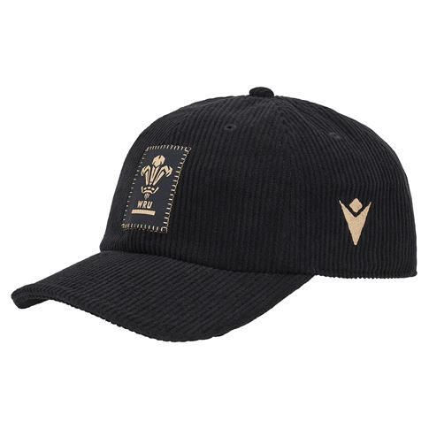 Wales Adults Dad Baseball Cap - Black 2025 - Front Wales Adults Dad Baseball Cap - Black 2025 - Front