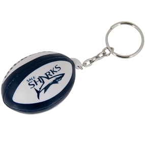 Gilbert Sale Sharks Rugby Ball Keyring - Front