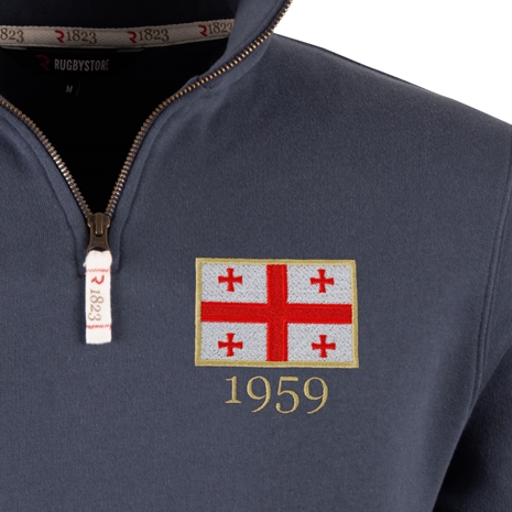 R1823 Georgia 1959 Quarter Zip Top - Petrol Blue R1823 Georgia 1959 Quarter Zip Top - Petrol Blue