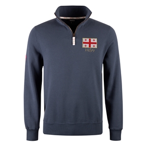 R1823 Georgia 1959 Quarter Zip Top - Petrol Blue