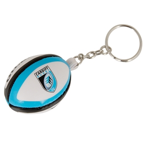 Gilbert Cardiff Rugby Ball Keyring - Front