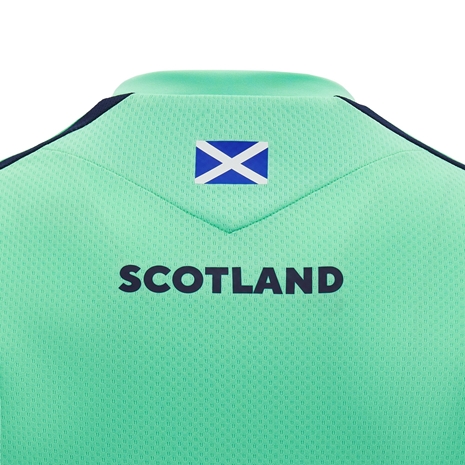 Scotland Mens Training Poly Shirt Green Short Sleeve 24/25 - Saltire