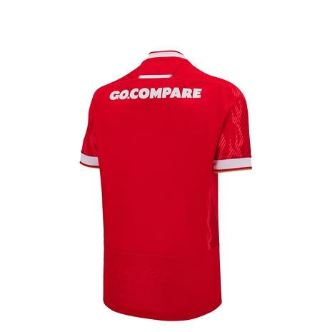 Wales Kids Poly Home Rugby Shirt - Short Sleeve 2025 - Back