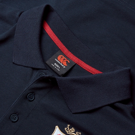 British and Lions Mens Pique Polo Navy - Collar