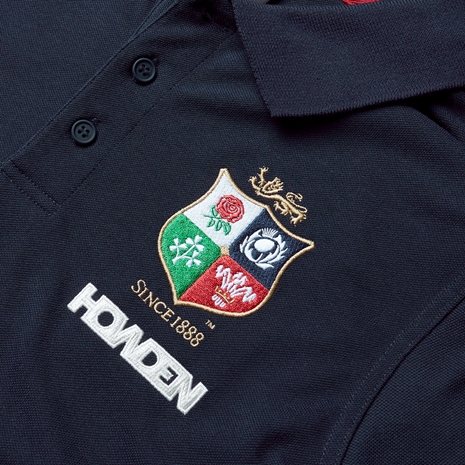 British and Irish Lions Mens Pique Polo Navy - Crest