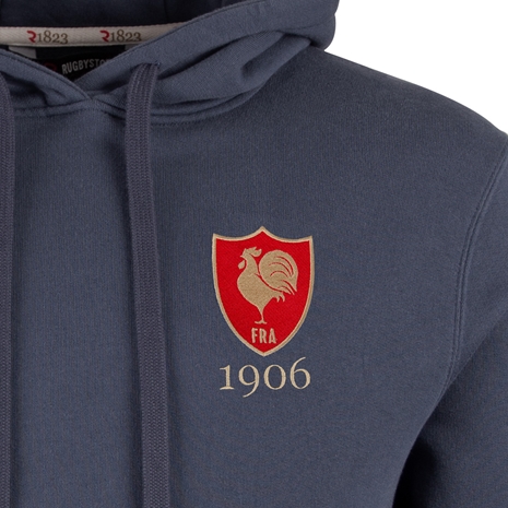 R1823 France 1906 Hoodie - Petrol Blue R1823 France 1906 Hoodie - Petrol Blue