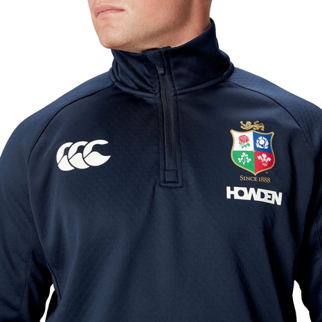 British and Irish Lions Mens 1/4 Zip Fleece Navy - Chest Detailed British and Irish Lions Mens 1/4 Zip Fleece Navy - Chest Detailed