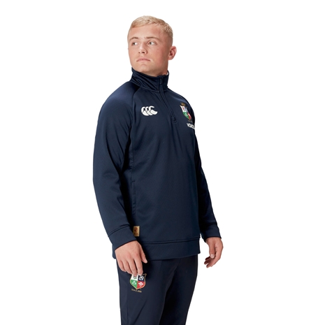 British and Irish Lions Mens 1/4 Zip Fleece Navy - Model Front British and Irish Lions Mens 1/4 Zip Fleece Navy - Model Front