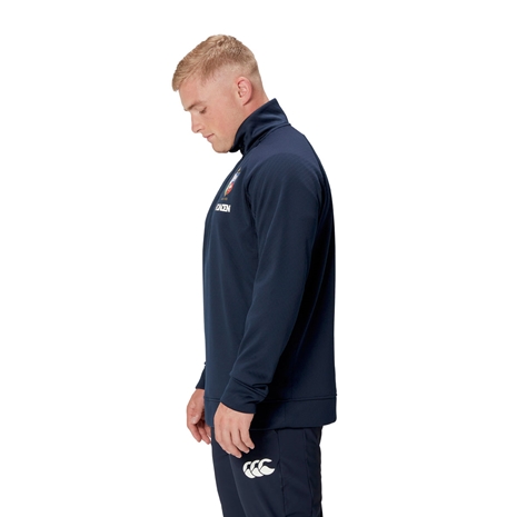 British and Irish Lions Mens 1/4 Zip Fleece Navy - Model Side British and Irish Lions Mens 1/4 Zip Fleece Navy - Model Side
