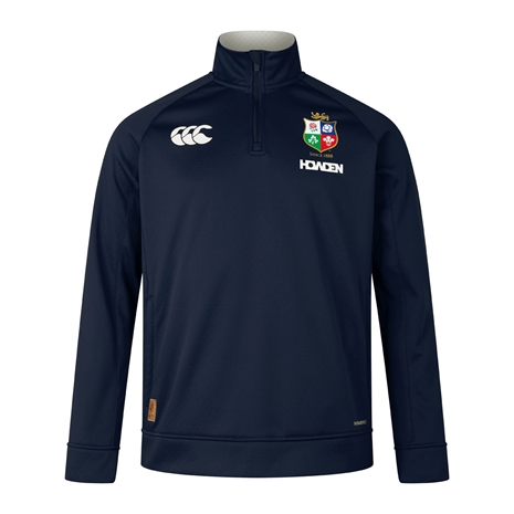 British and Irish Lions Mens 1/4 Zip Fleece Navy - Front British and Irish Lions Mens 1/4 Zip Fleece Navy - Front